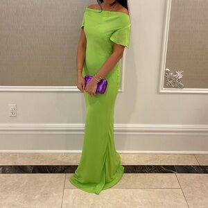 Elegant Green Off-Shoulder Dress ASOS